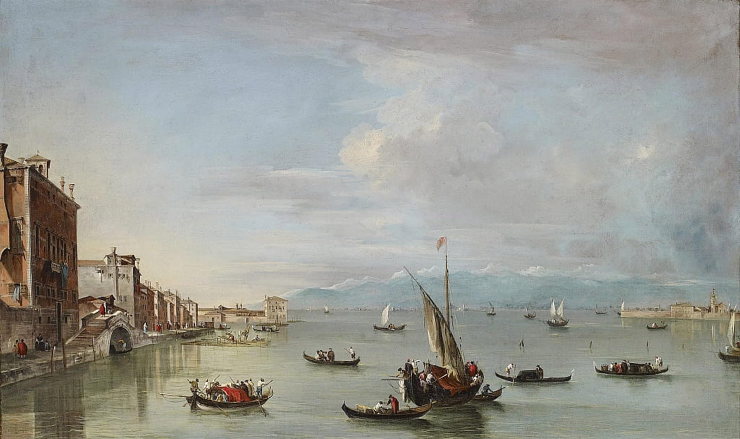 SERENDIPITP Aesthetic Poster Photo Wall Print Retro Picture the New foundations with the Lagoon and the Island of Sanc by Francesco Guardi Modern Wall Artwork for Home Decor 60x90cm