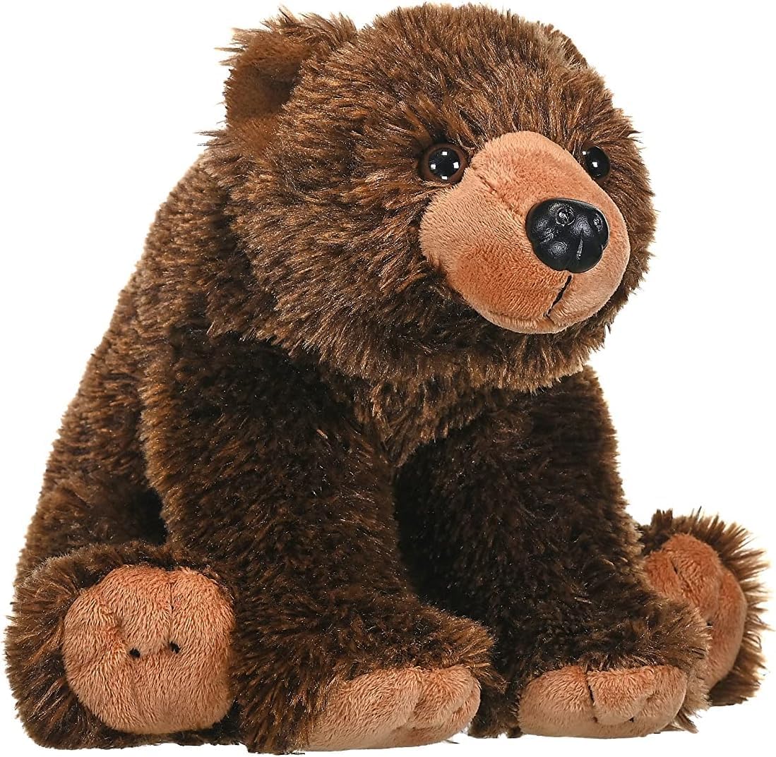 Grizzly Bear Plush Soft Toy, Cuddlekins Cuddly Toys, Gifts for Kids 30 cm, Brown