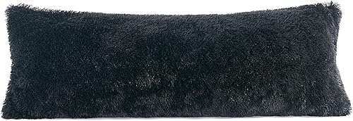 Miniatura 2 de COIZA - Funda de almohada corporal, funda de almohada de lujo ultra suave con cremallera, fundas de almohada corporal para almohada corporal (negro,