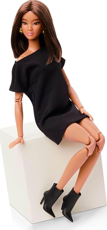 classic black dress barbie brunette RARE IDC CONVENTION BRUNETTE CLASSIC BLACK DRESS SILKSTONE BARBIE DOLL  MATTEL