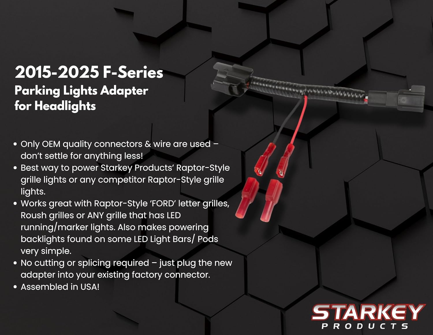 Starkey Parking Lights Adapter - Compatible with Ford F-Series Trucks (Halogen/LED Reflector Headlights 2015-2025)