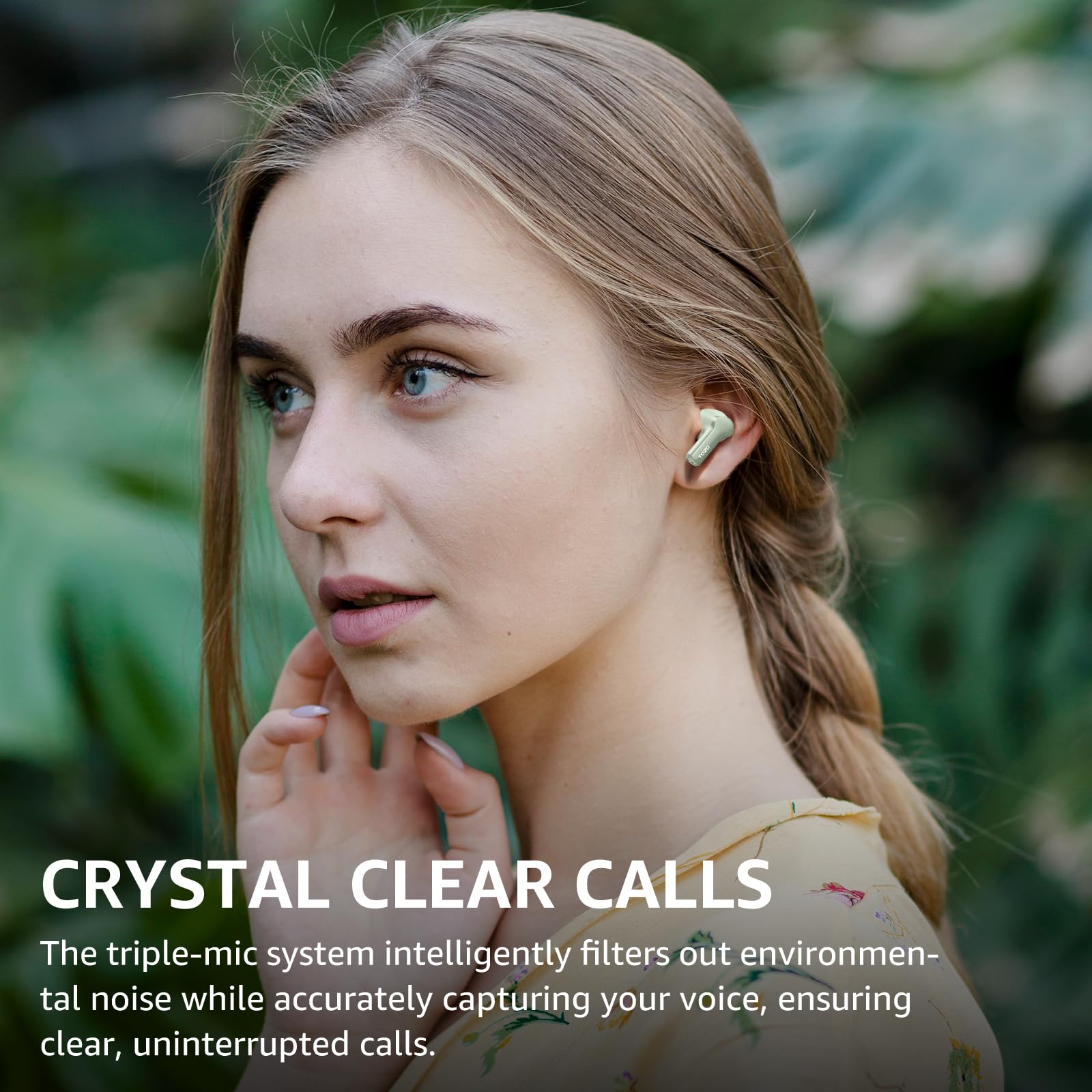 TOZO NC3 bezprzewodowe słuchawki Bluetooth 5.3, słuchawki douszne z hybrydową aktywną redukcją szumów, 6 mikrofonów, 55 godzin, wyświetlacz cyfrowy, sterowanie aplikacją, wodoszczelność IPX8