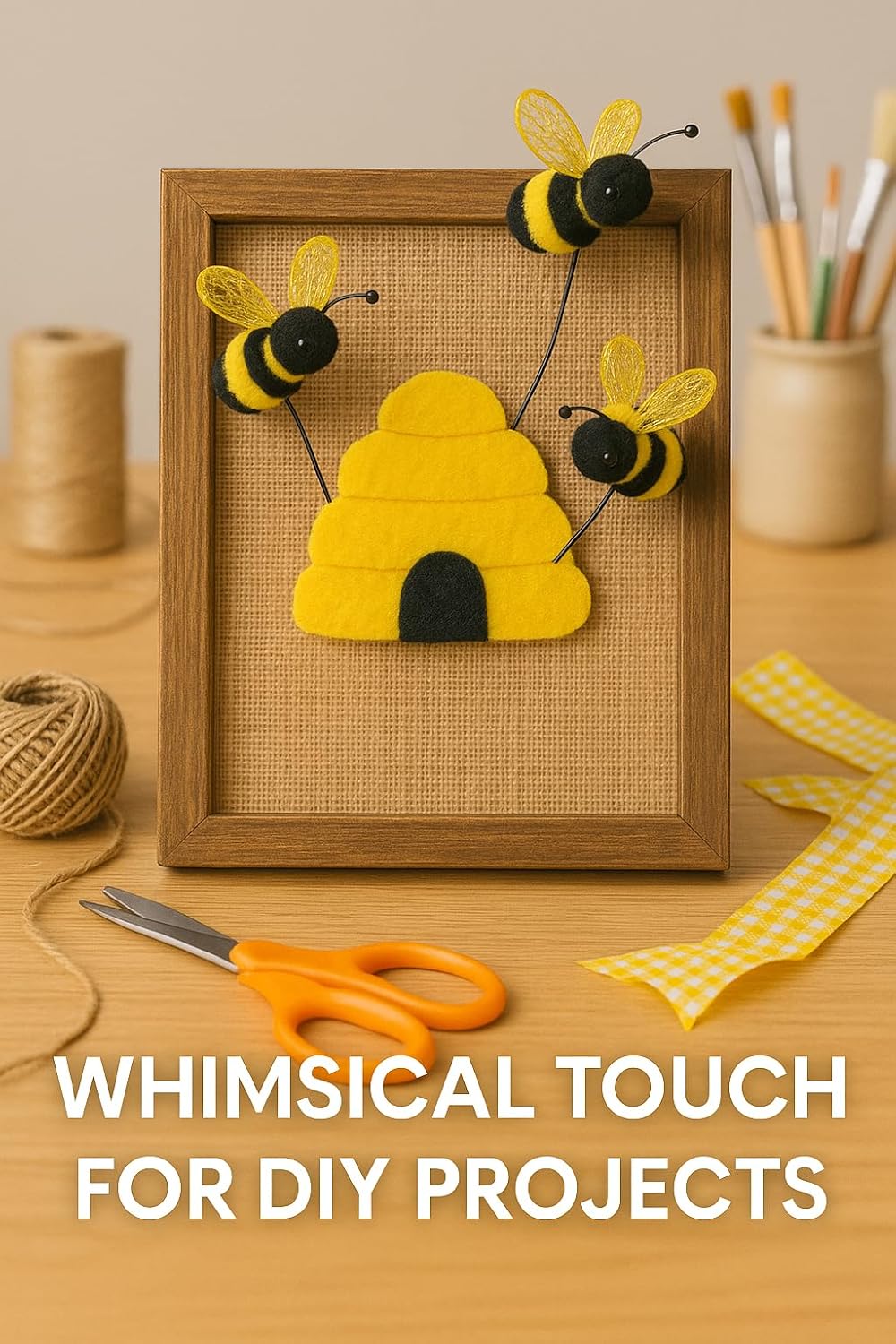 The Bridge Collection Chenille Fabric Bumblebee Spray/Pick