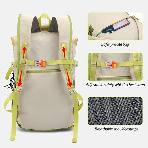Miniatura 4 de Seektop Mochila de senderismo ultraligera y plegable de 20 litros, resistente al agua, plegable, para hombres y mujeres, compacta para senderismo,