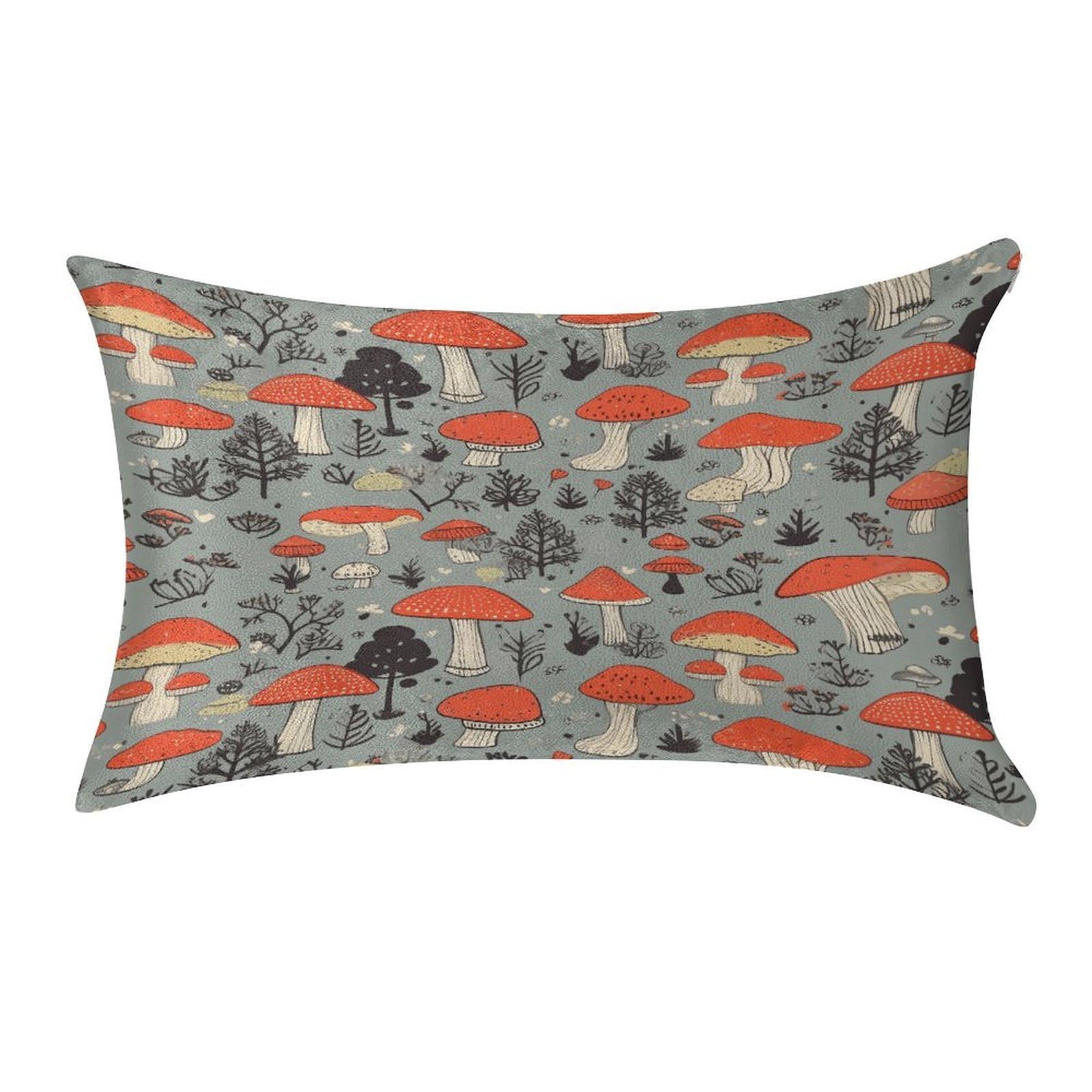 FekiLoot Mushroom2 Pillow Cover Modern Lumbar Pillow Covers Easy Care Velvet Pillowcase Super Soft Cushion Case Rectangular Throw Pillow Cover for Couch Sofa Bedroom Car Decor