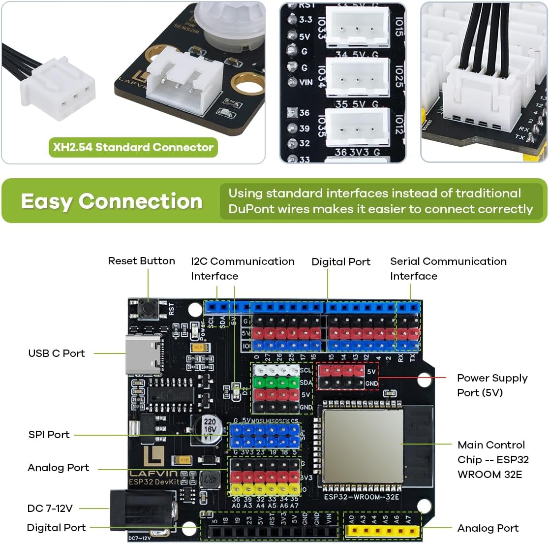 LAFVIN ESP32 IoT Learning Kit with ESP32 DevKit, RFID Module, LCD1602 Display, Detailed Tutorials, Compatible with Arduino IDE