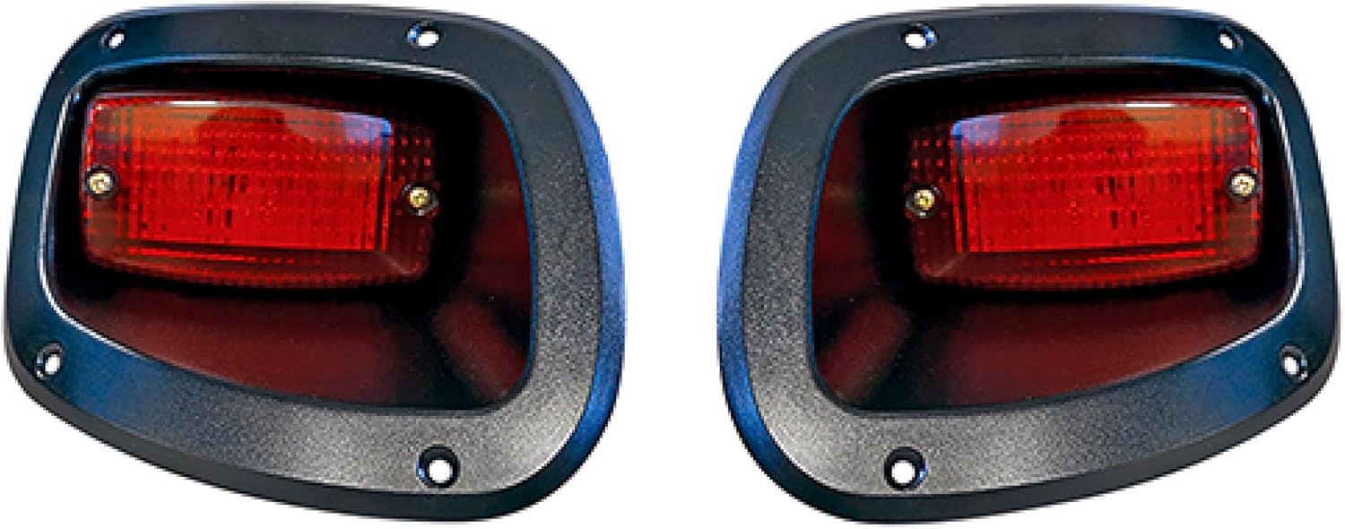 Red Hawk LGT-339 LED Taillight Set Compatible With/Replacement For E-Z-GO TXT, 12V-48V 2014 and newer Golf Carts