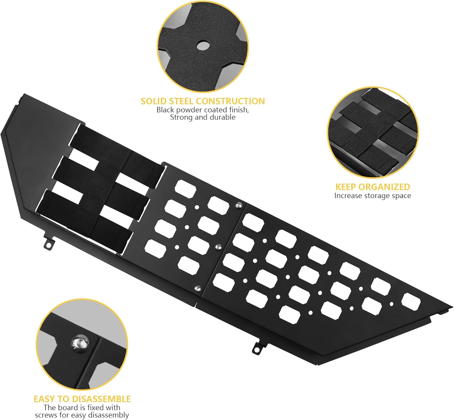 Front Door Pockets with Cup Holders For Jeep Wrangler Accessories JL 4XE Gladiator JT, Metal Storage Organizer-Replacement Original Factory Weak Saggy Net, Cover the Entire Door Storage Area