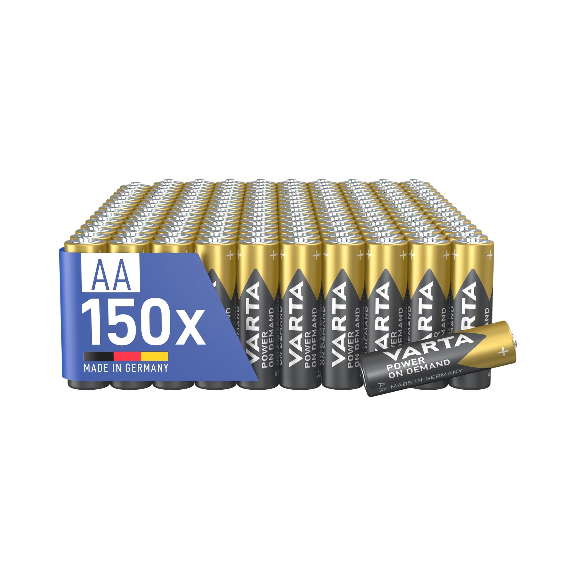 VARTA Batterien AA, 150 Stück Vorratspack, Power on Demand, Alkaline, 1,5 V