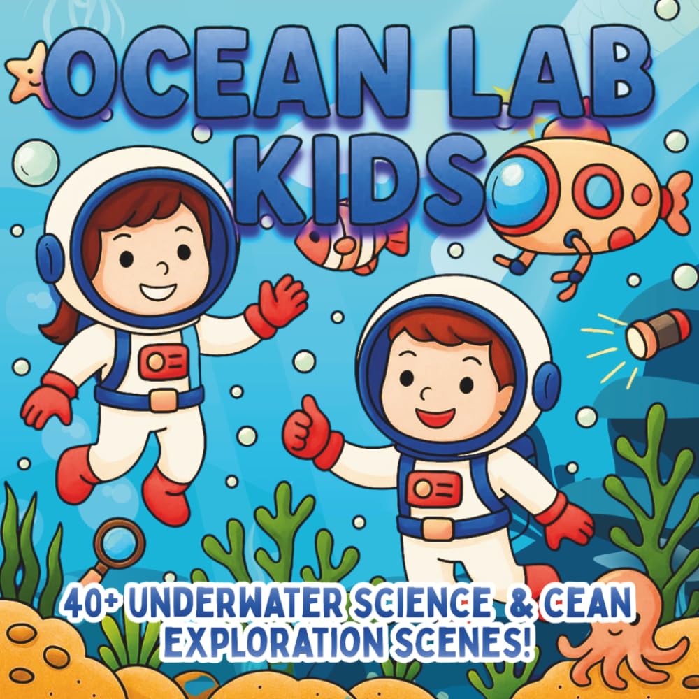 Ocean Lab Kids: Marine Science, Underwater Discovery & Ocean Exploration — A STEM Coloring Book for Kids Who Love Sea Life, Adventure, and Discovery (STEM Learning Coloring Books for Kids)