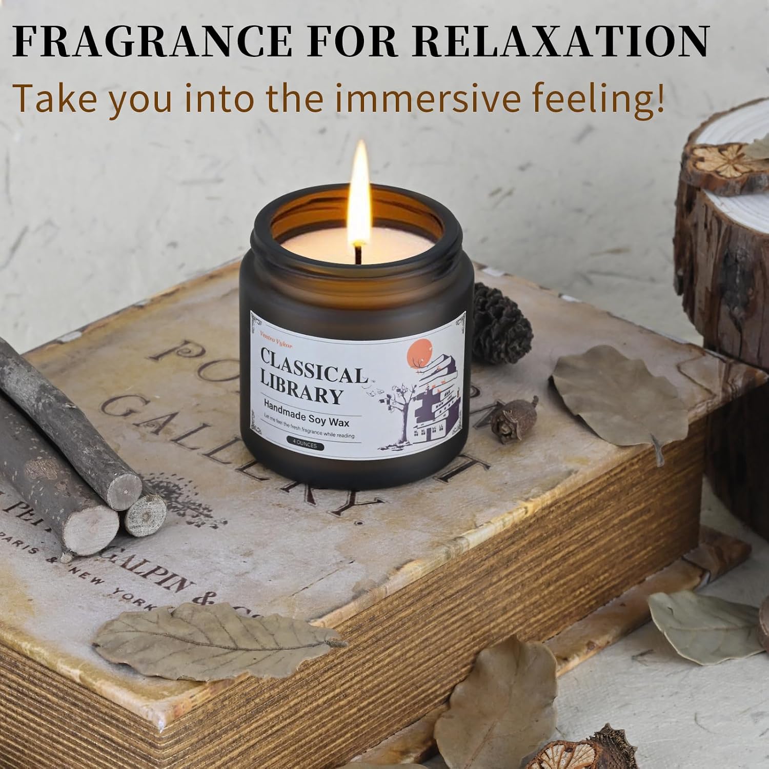 Classical Library Candle,Book Lovers Gifts