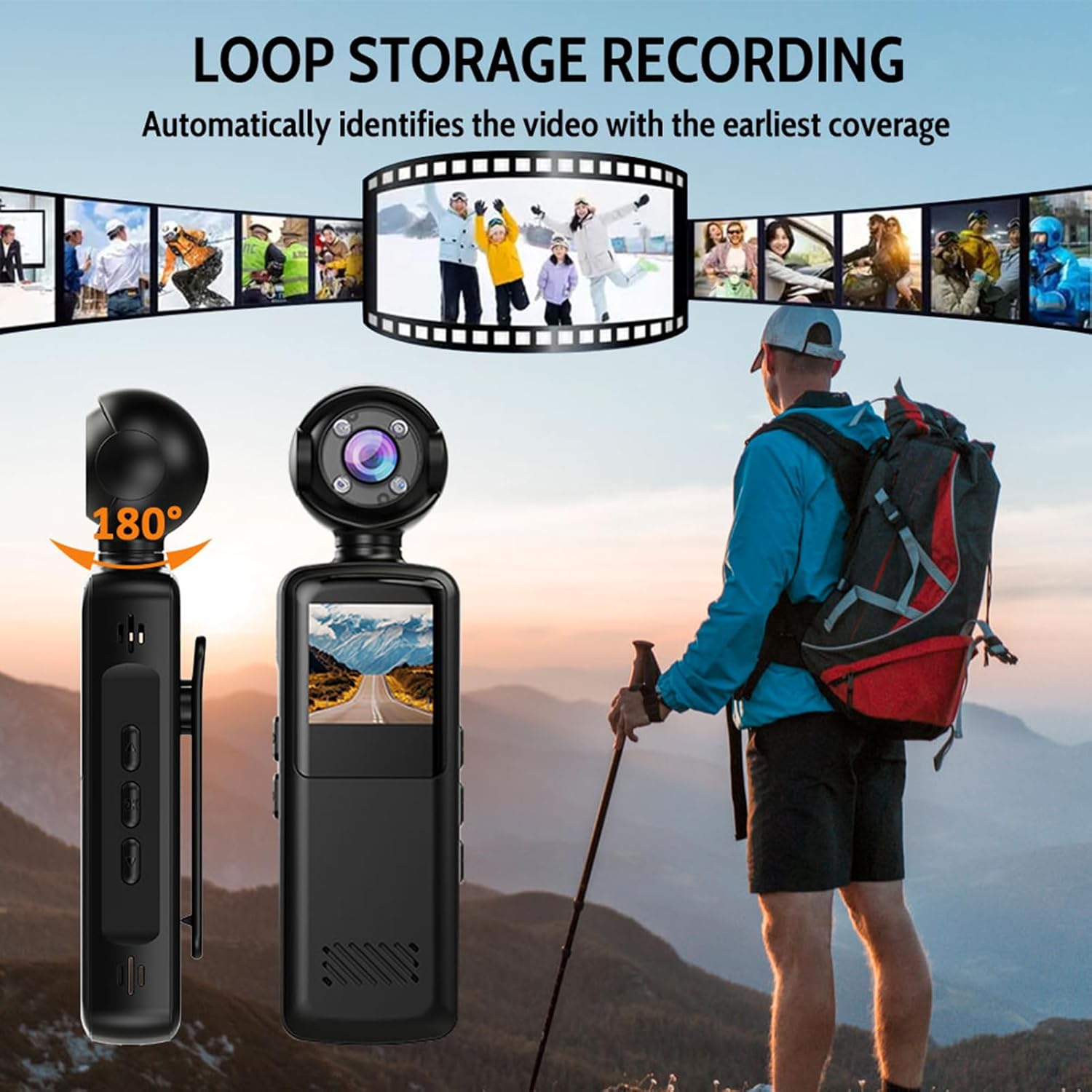 Pomya Action Camera with loop storage recording feature