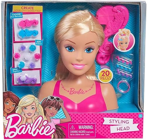 Miniatura 6 de Just Play - Cabezal de peinado Barbie, 17 piezas que incluyen accesorios de peinado, peinado para niños, (negro)
