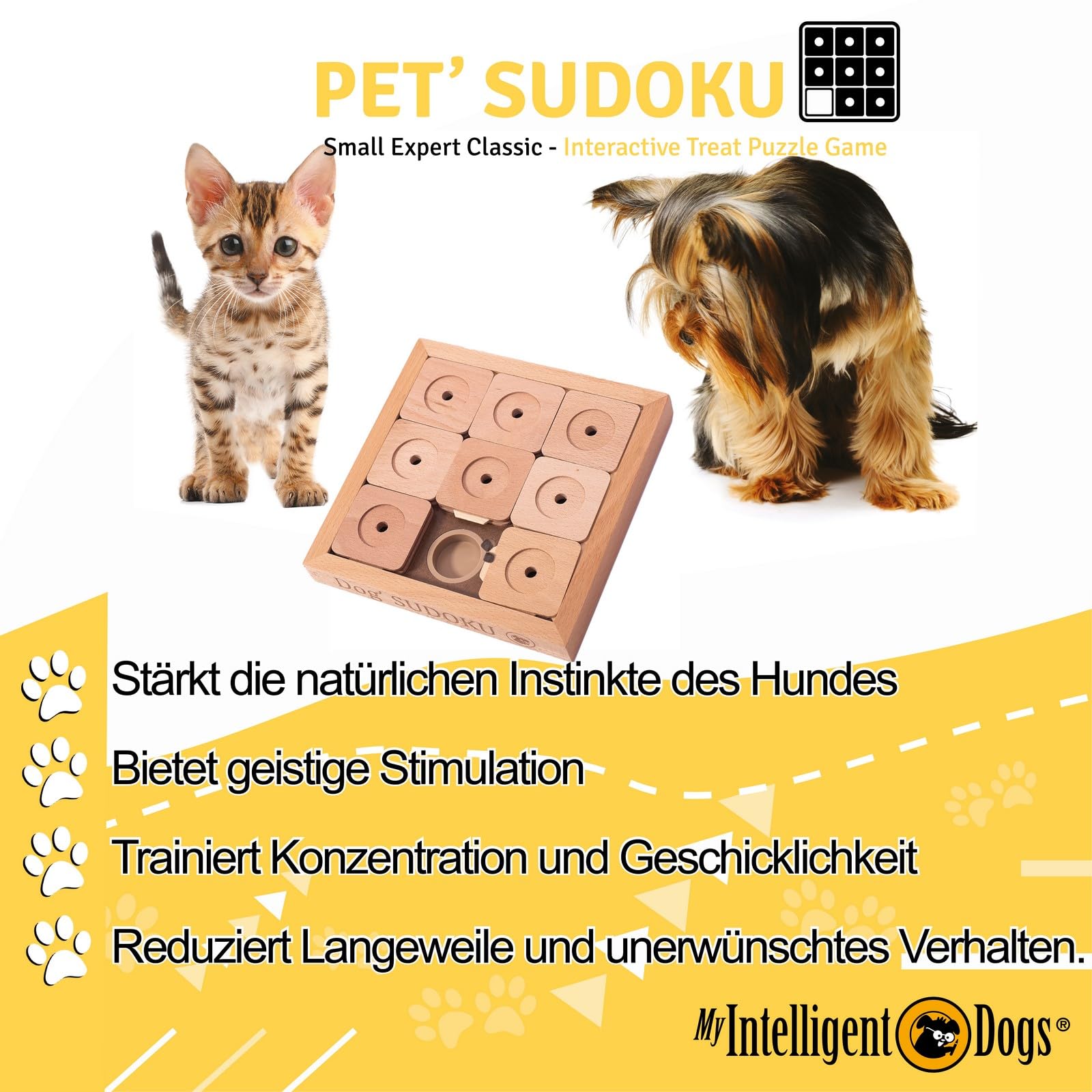 Interaktives Hundespielzeug Intelligenz, Hundepuzzle - Intelligenzspielzeug für Hunde Mentalen Auslastung - Interaktives Spielzeug Hund, Denkspiele für Hunde Sudoku S Expert