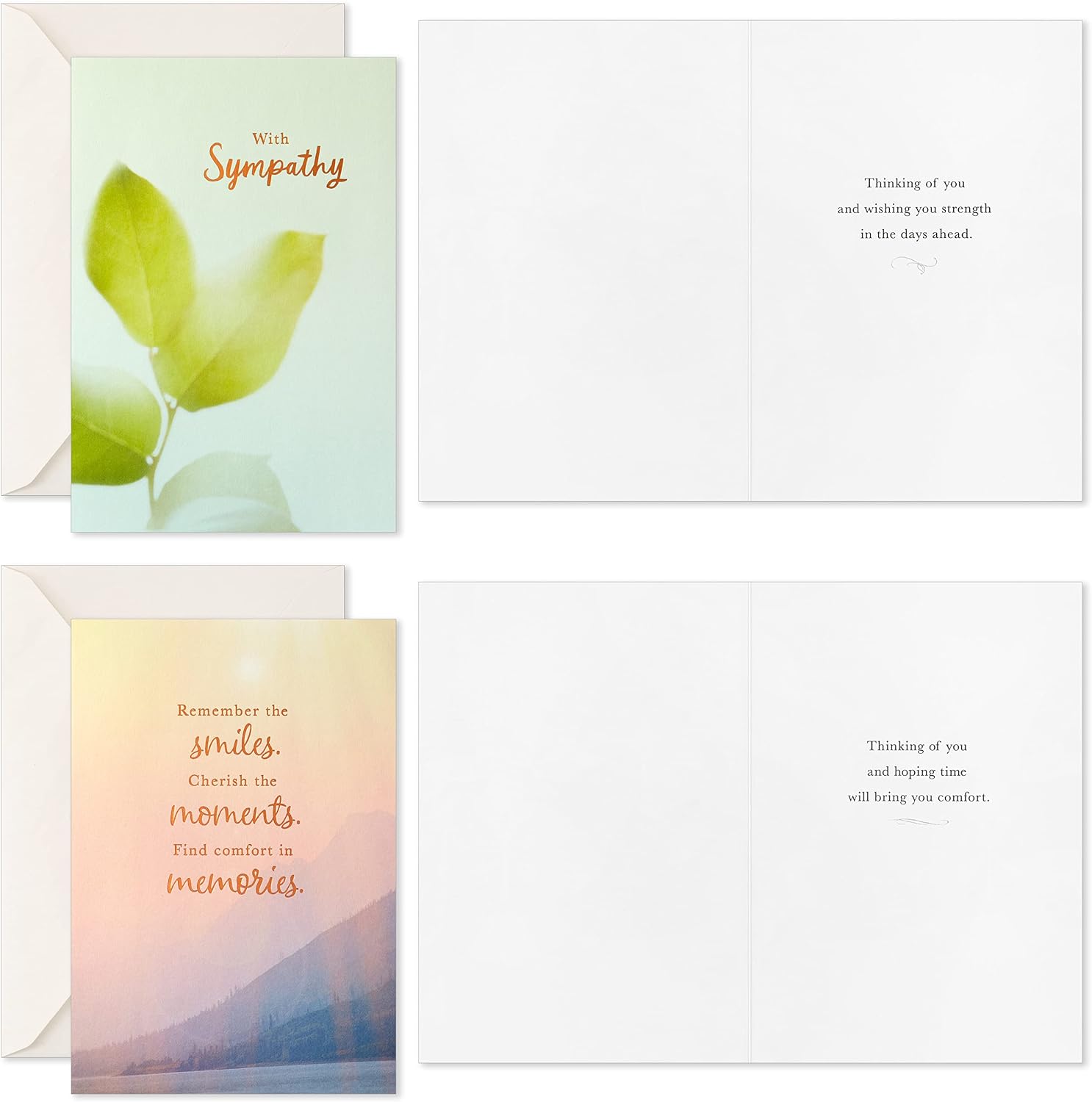 Hallmark Sympathy Cards Assortment, Nature (16 Cards) and Birthday Cards Assortment (20 Cards)