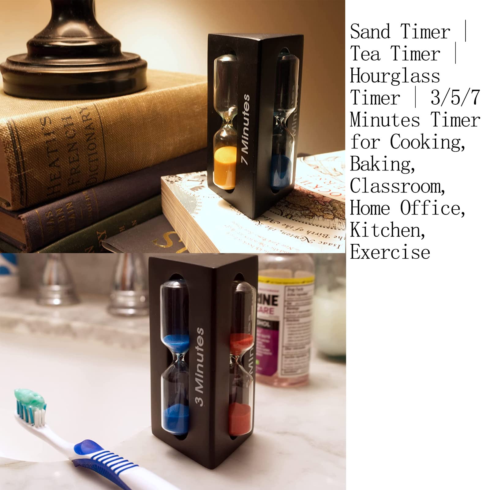Holz Sanduhr Set - 1/3/5 Minuten Timer Für Küche & Dekoration