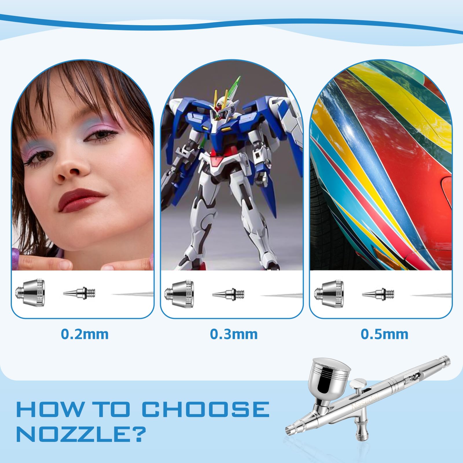 Zestaw do aerografu 40 psi auto-stop kompresor powietrza Dual Action Air Brush Model do malowania dla Auto Nail Makijaż Dekoracja ciasta Rysunek Rzemiosło Tatuaż