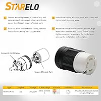 Vista 3 de STARELO 30Amp,Locking Plug/ Connector for Generator Set,NEMA L14-30P & L14-30C,125/250V 3 Pole 4 Wire Grounding Electrical Replacement Industrial