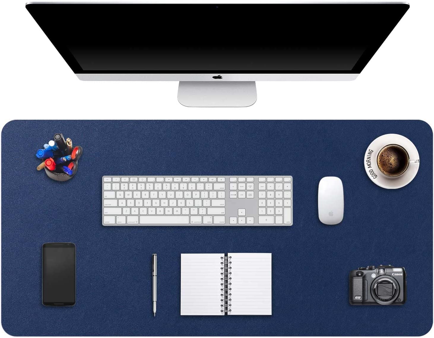 ARQIVO Laptop Desk Pad Mat Waterproof PU Leather Desk Blotter Extended Mouse Pad Writing Pad for Office and Home, Dual-Sided (Dark Blue) (B0BTD77342) Amazon Price History, Amazon Price Tracker