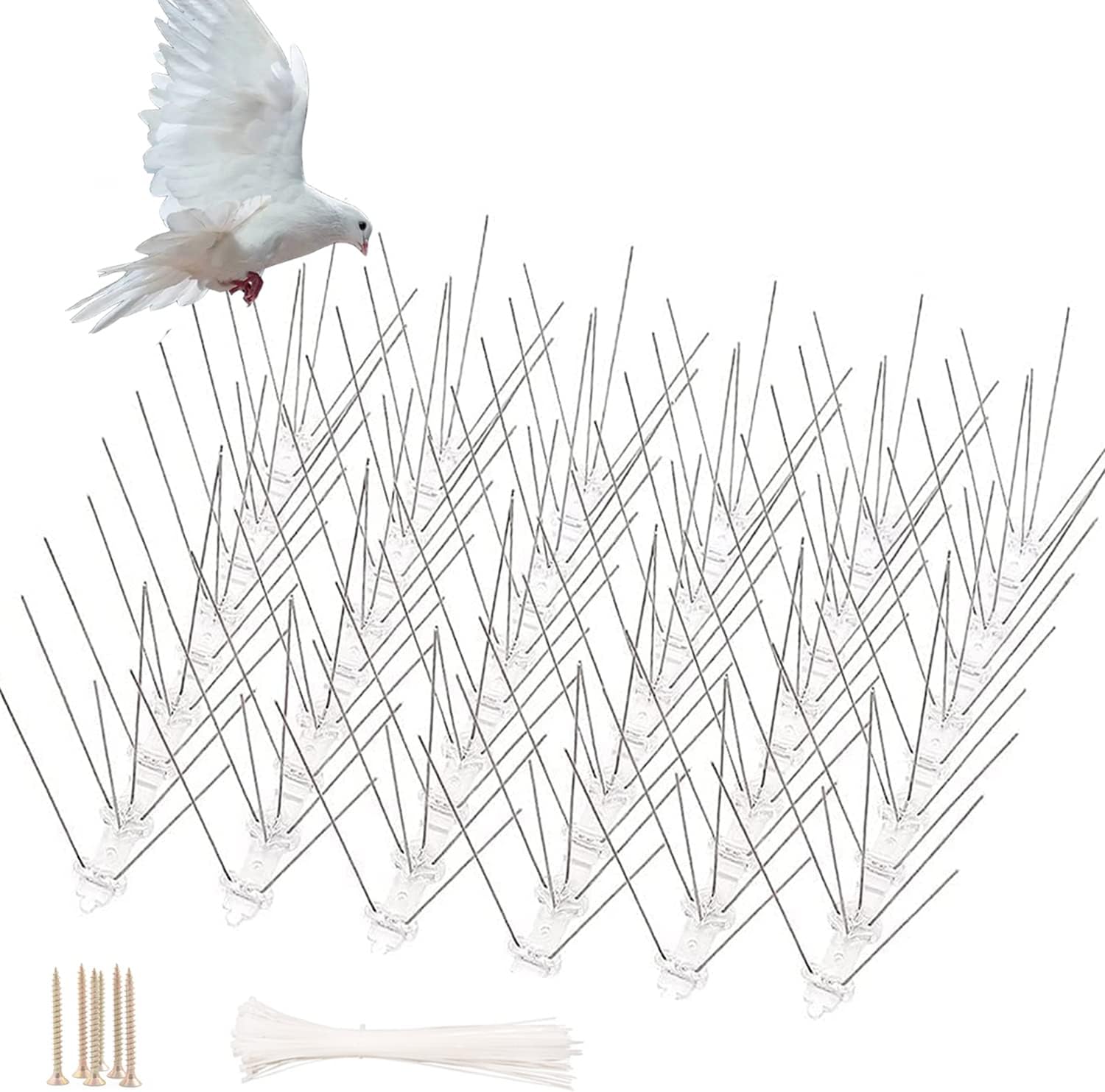 LANPHOON Bird Spikes Stainless Steel Bird Spikes for Pigeons and Small Birds Kit Metal Bird