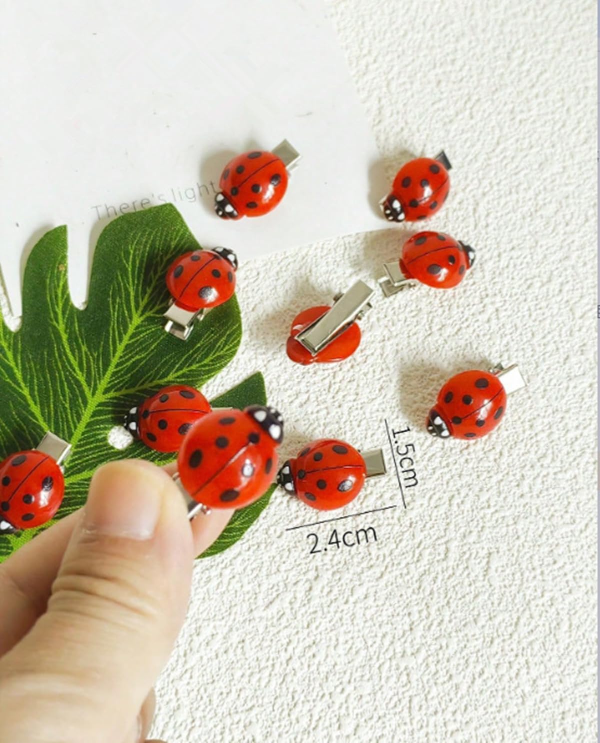 10pcs Funny Women Girls Ladybug Hair Clips Halloween Punk, Red,Decorative Mini Lady Bug Barrettes Hairpin Claw for Girl woman party or daily (red)