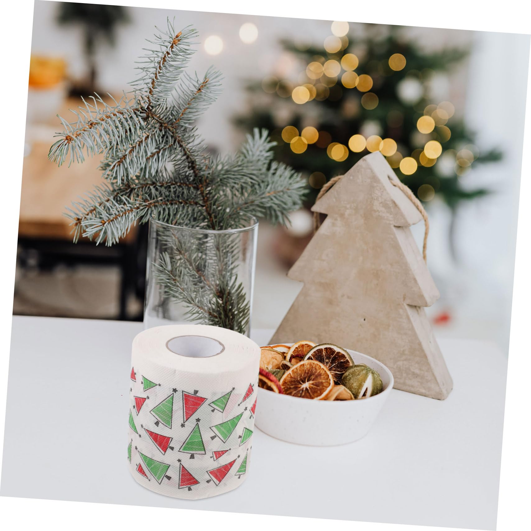 5rollos Servilletas Desechables Navidad Gruesas Higiénicas Absorbentes para Fiestas Baño y Cenas Navideñas