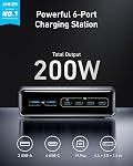 Anker Prime Charger, 200W 6-Port GaN Charging Station, USB-C PD Fast Charging Desktop Charger, Compatible with iPhone 17/Series, Samsung, MacBook, Dell and More