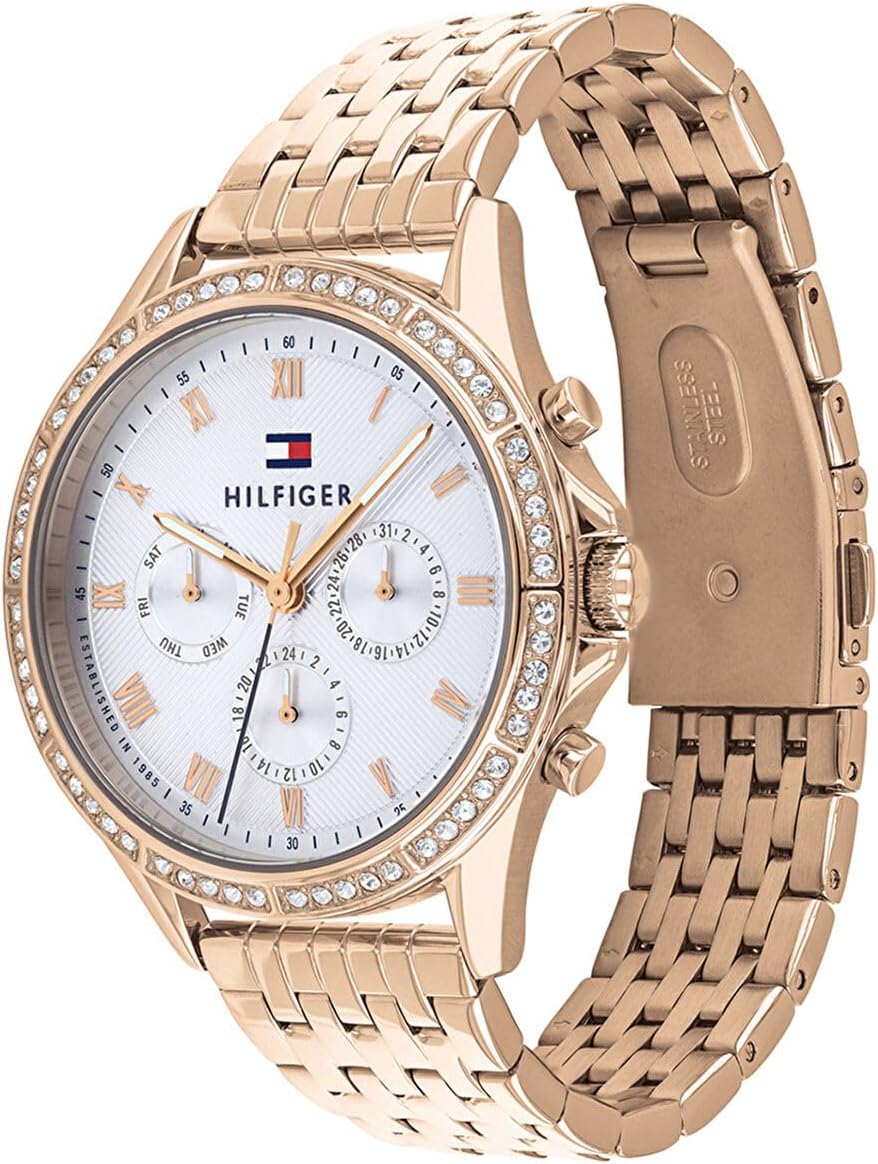 Angled view of the Tommy Hilfiger Women's Multifunction Quartz Analog Watch 1782143