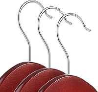 Vista 2 de Casafield - 10 perchas de madera de cerezo para trajes, madera de loto de primera calidad con muescas y gancho giratorio cromado para ropa, abrigos