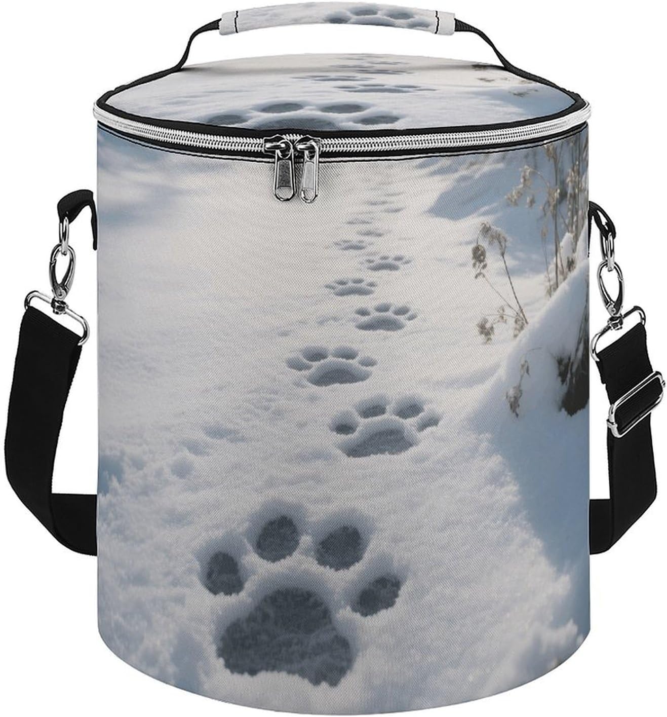 Gray Paw Lunch Bag 15L, Insulated Picnic Basket with Leakproof Design - Large Cooler Tote for Camping, Beach, Hiking & Groceries