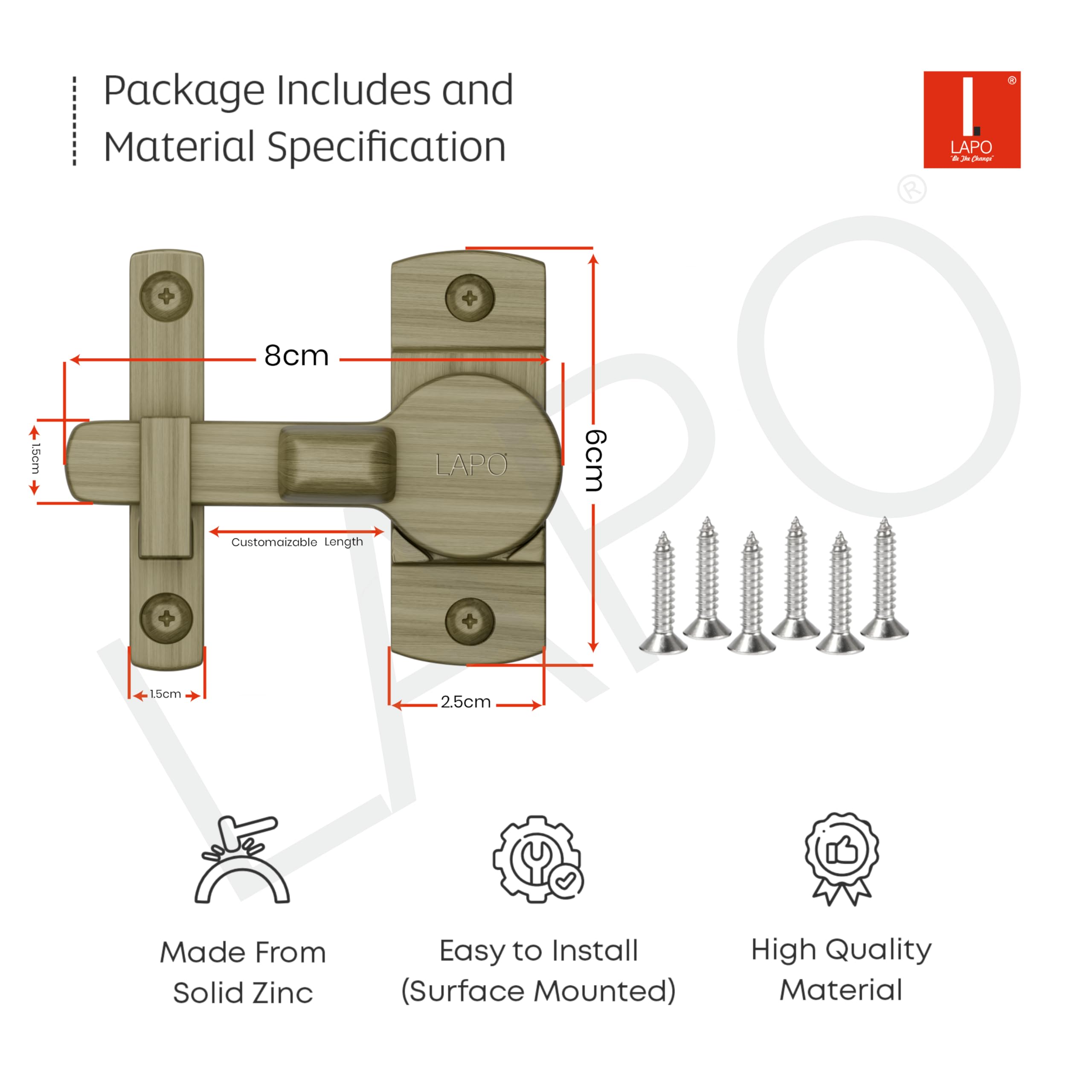 LAPO Door Safety Latch - Childproof Security Lock -4