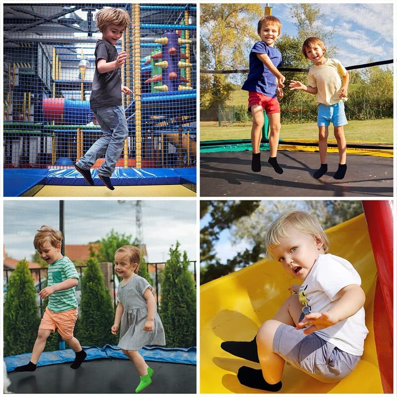 Socks with Grips Ankle Socks for Toddler Low Cut Athletic Socks for Sports Games_10-15 Years_Multi_3 2