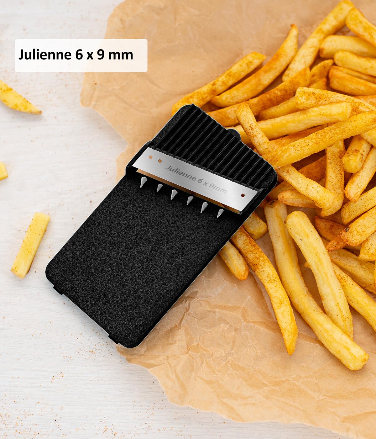 Genius Gemüseschneider Nicer Dicer Mando 12tlg., Gemüsehobel, Gemüse Schneider, Gurkenhobel, Mandoline Vegetable Chopper mit 6 austauschbaren Klingen, Küchenhobel (Rot-Grau)