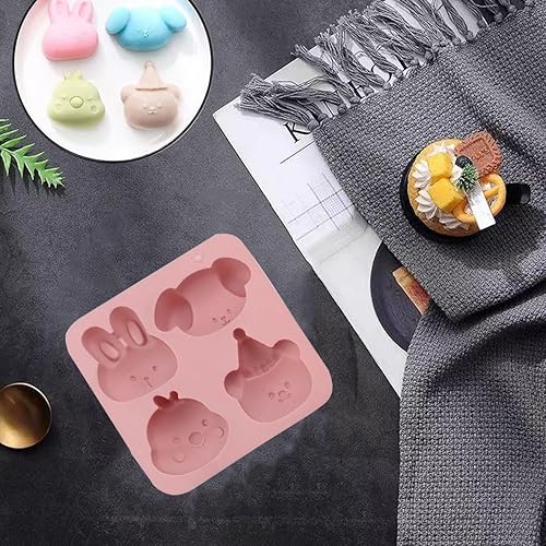 Miniatura 7 de Moldes de silicona, molde de silicona de 4 cavidades, lindos moldes de pollo, moldes de jabón hechos a mano para hornear de oso (2 unidades)