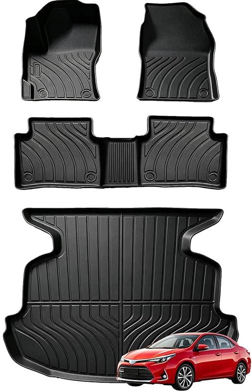 Tapetes automotivos e revestimento de porta-malas em TPE para Toyota Corolla 2014–2019 Joruoo, conjunto