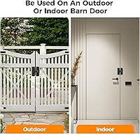 Vista 6 de 2 piezas de pestillo de puerta de granero de 180/90 grados, cerradura deslizante para puerta de granero, cerradura de pestillo de puerta corredera