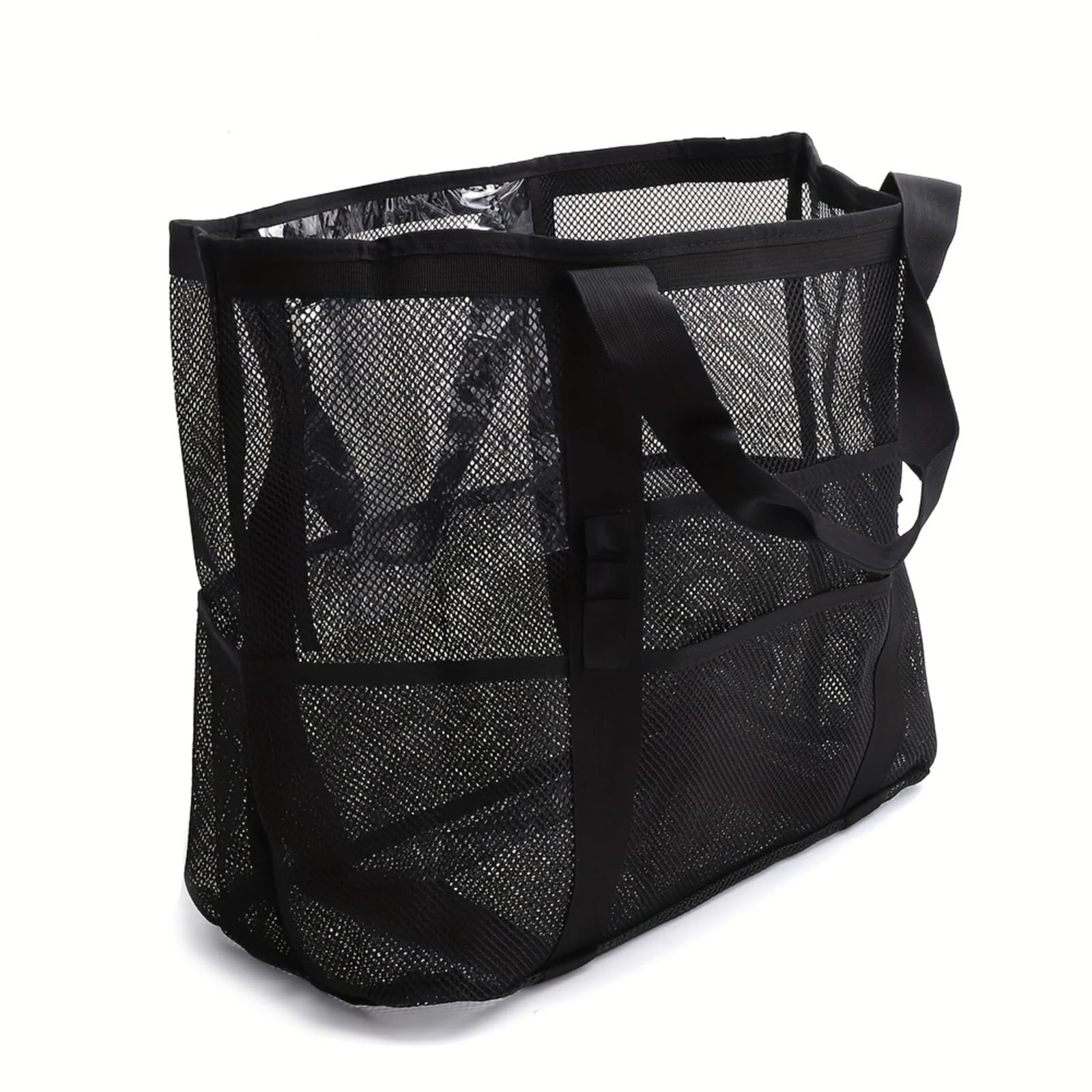 Borsa da Spiaggia in Rete con Grande capacità, Organizer da Bagno in Rete, Ideale for Spiaggia e Doccia. per Viaggio, Piscina