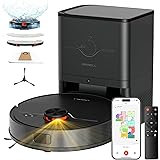 Robot Vacuum and Mop Combo,Lidar Navigation Robotic Vacuum Cleaner with 3.5L Self Emptying Station,5000Pa Vacuum Robot,180mins Runtime,No-Go&amp;No-Mop Zones,App/Alexa/Remote Control,UR3