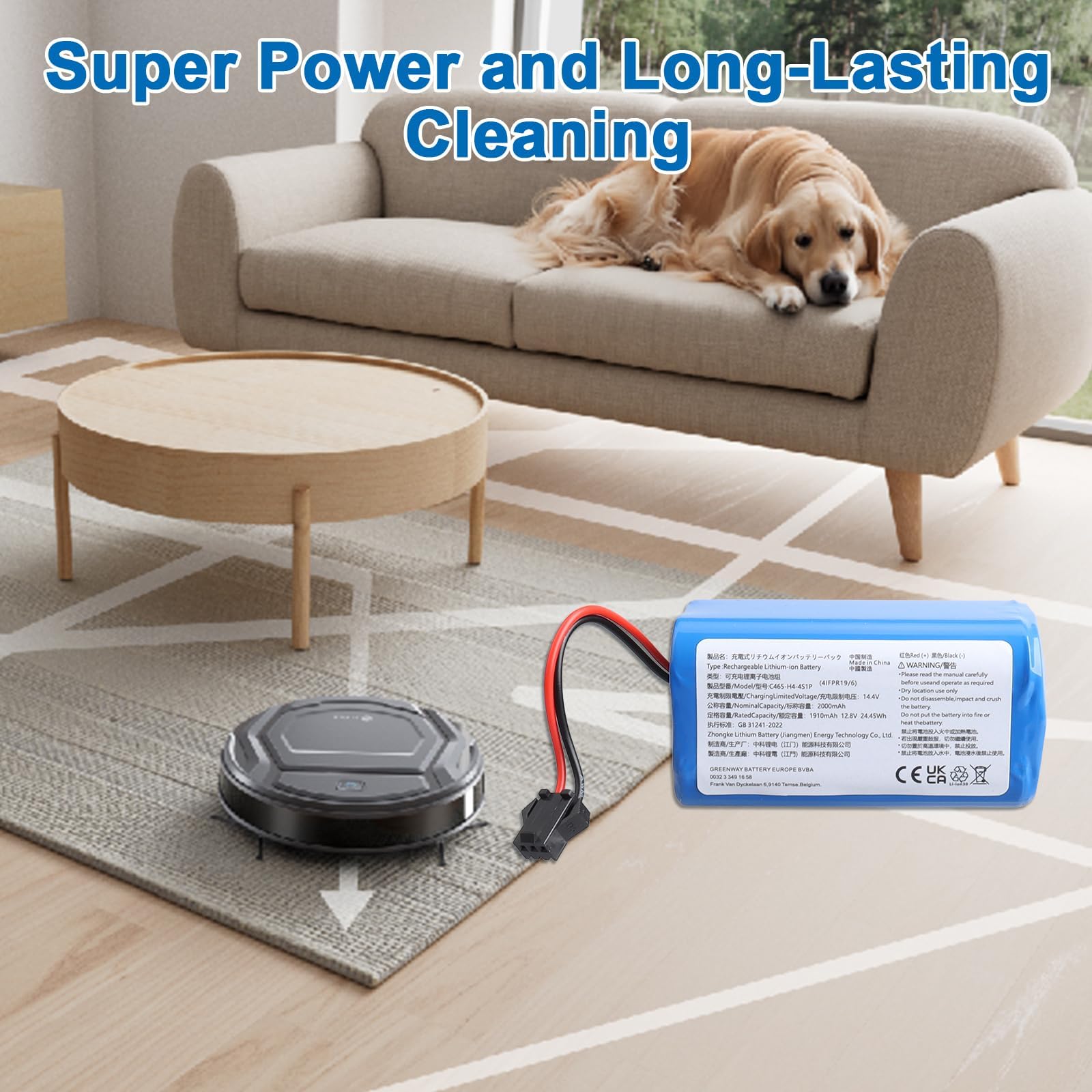 Batteria di ricambio agli ioni di litio MXJFYY da 12,8 V compatibile con robot aspirapolvere Lefant M210 M210 Pro M210P M210B M213 M213S