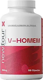 Multivitamínico Masculino V Homem 60 Cápsulas 500mg Vitaminas e Minerais Zinco Cromo Licopeno Luteína Newfour