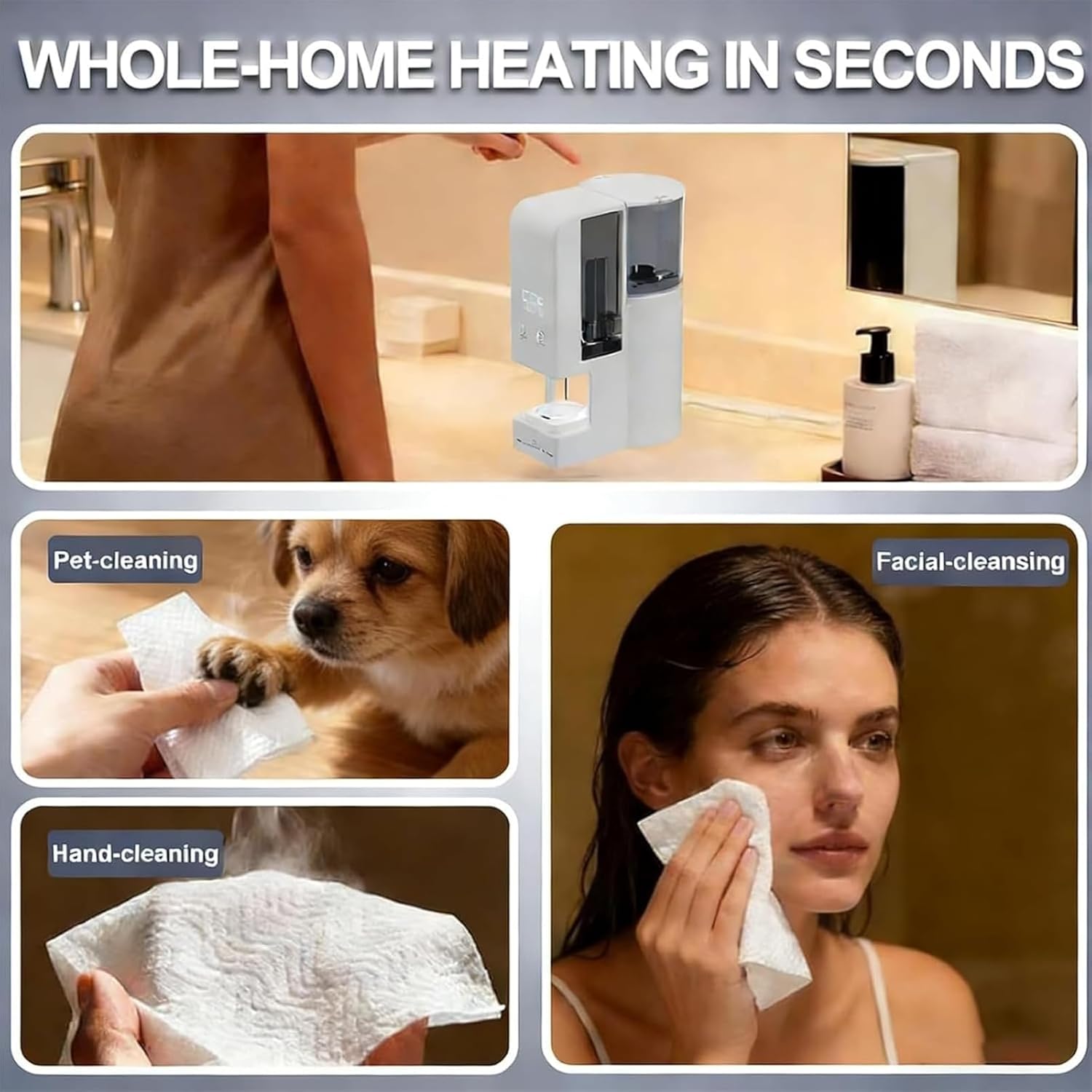Smart Hot Towel Dispenser, 5-Second Fast Heat with 40 Compressed Towels, One-Click Start & Intelligent Temp Control for Spa, Home & Salon