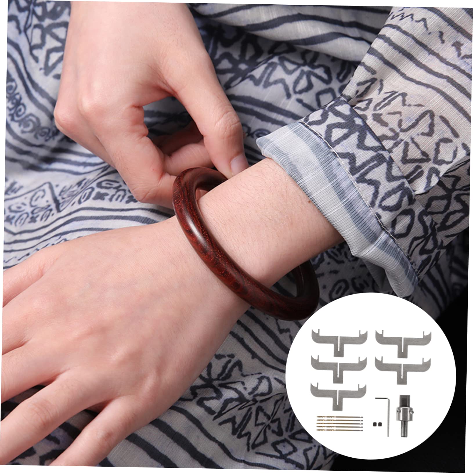 Ipetboom Set di Utensili per Fresatura e Foratura di Anelli e Braccialetti in Legno in Acciaio Alto, Kit per Realizzare Gioielli in Legno e Incidere Anelli Circolari