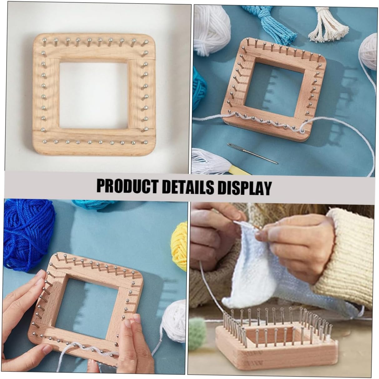 Square DIY Knitting Loom for Hat and Scarf, 10x10cm