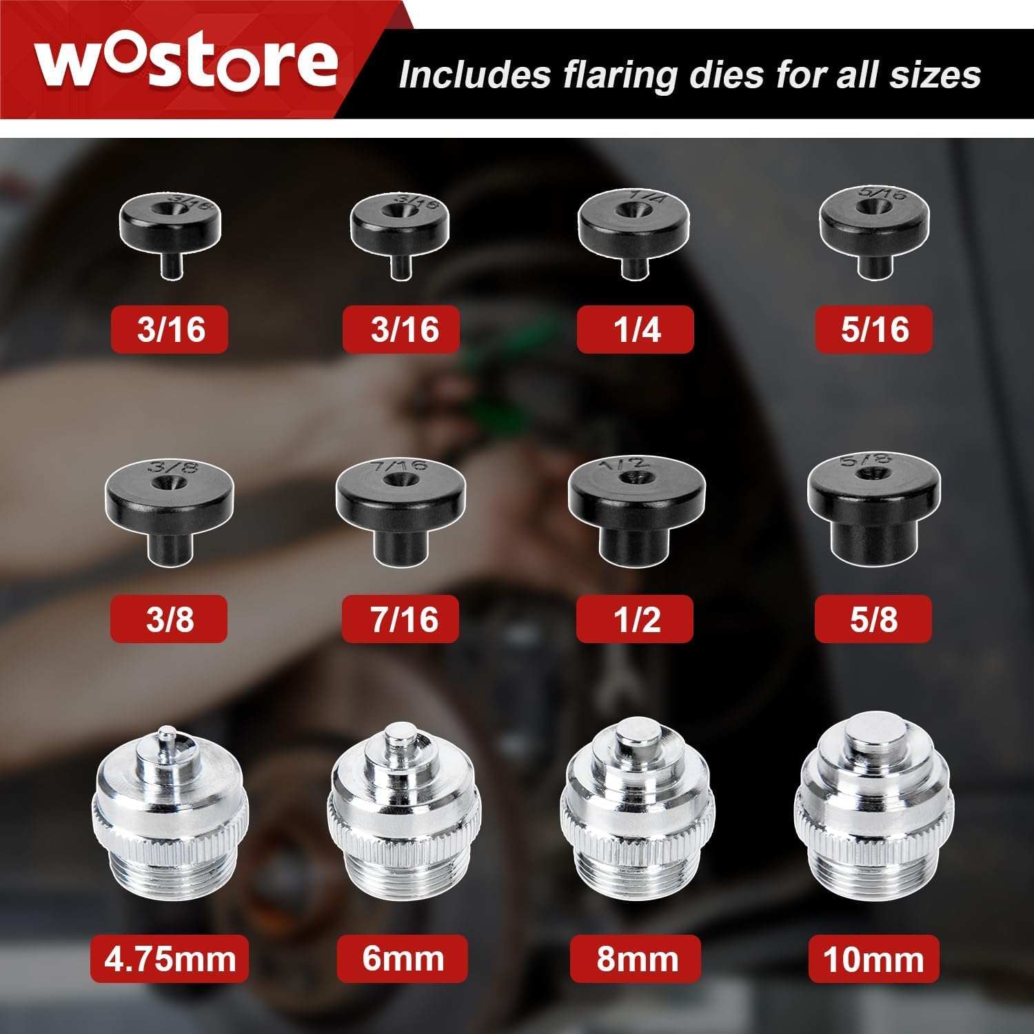 Wostore Sbirattatrice Doppia per Tubi dei Freni 3/16"-5/8" 7 Misure rame plastica alluminio
