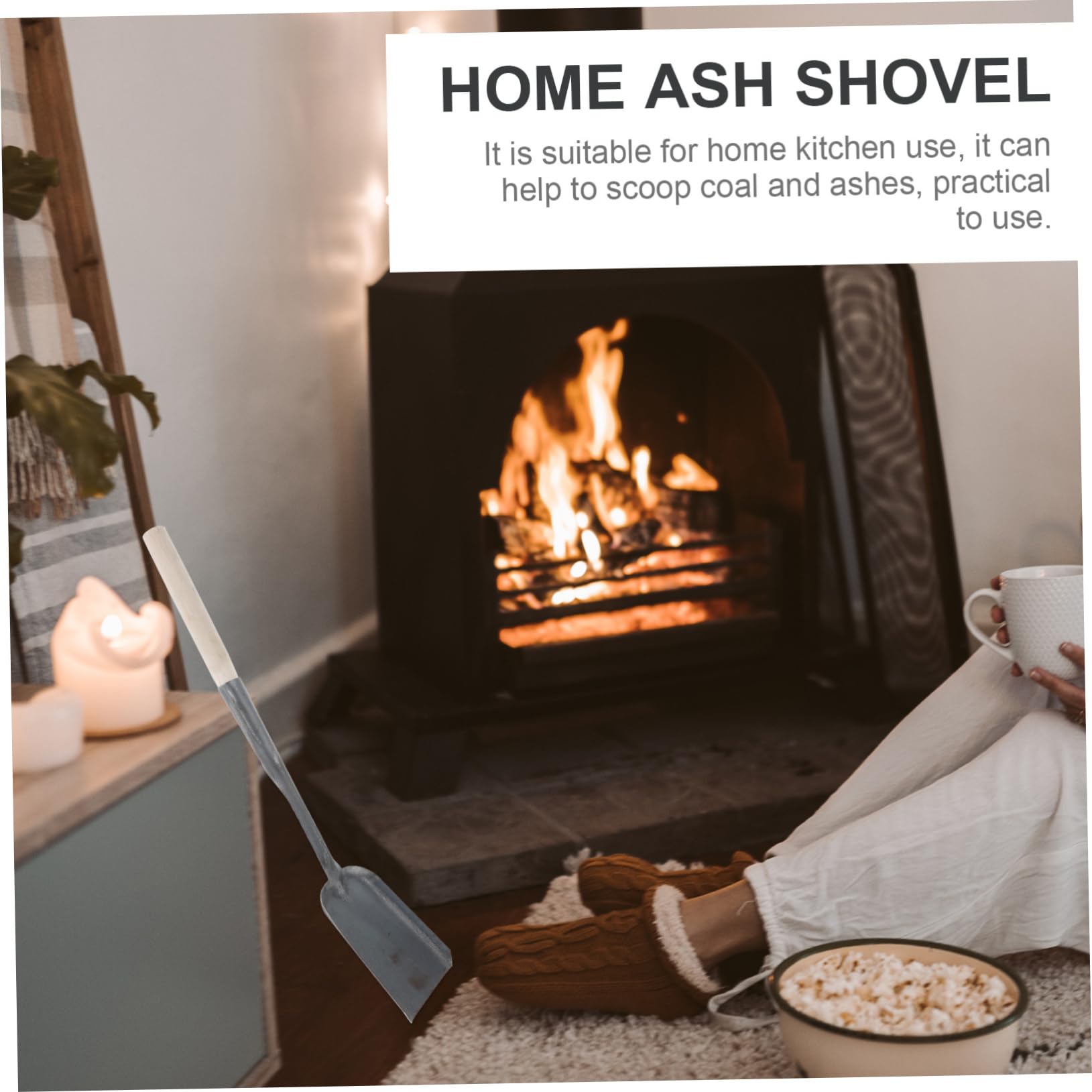 BESTYASH 2 Stück Ascheschaufel mit Langem Holzstiel Leichte Eschenschaufel aus Eisen zum Aufnehmen von Glut und Asche Multifunktionale Küchenherdschaufel für Kaminreinigung Zufälliger Stil