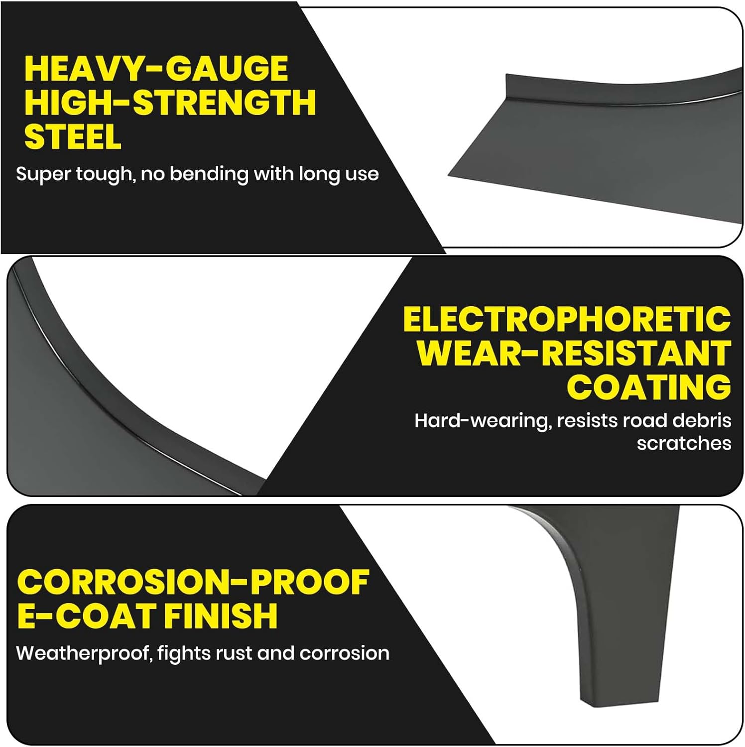 2PCS Wheel Arch Repair Panel Compatible with 2007-2014 Chevy Chevrolet Silverado 1500 2500HD 3500HD Truck Bed Rear Upper Wheel Arch Patch Quarter Panels Replacement Driver & Passenger Side (Black)