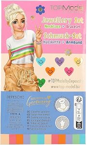 Depesche 13547 TOPModel Summer Feeling - Set de bijoux avec collier et bracelet élastique, tous deux décorés de petites perles et fleurs multicolores