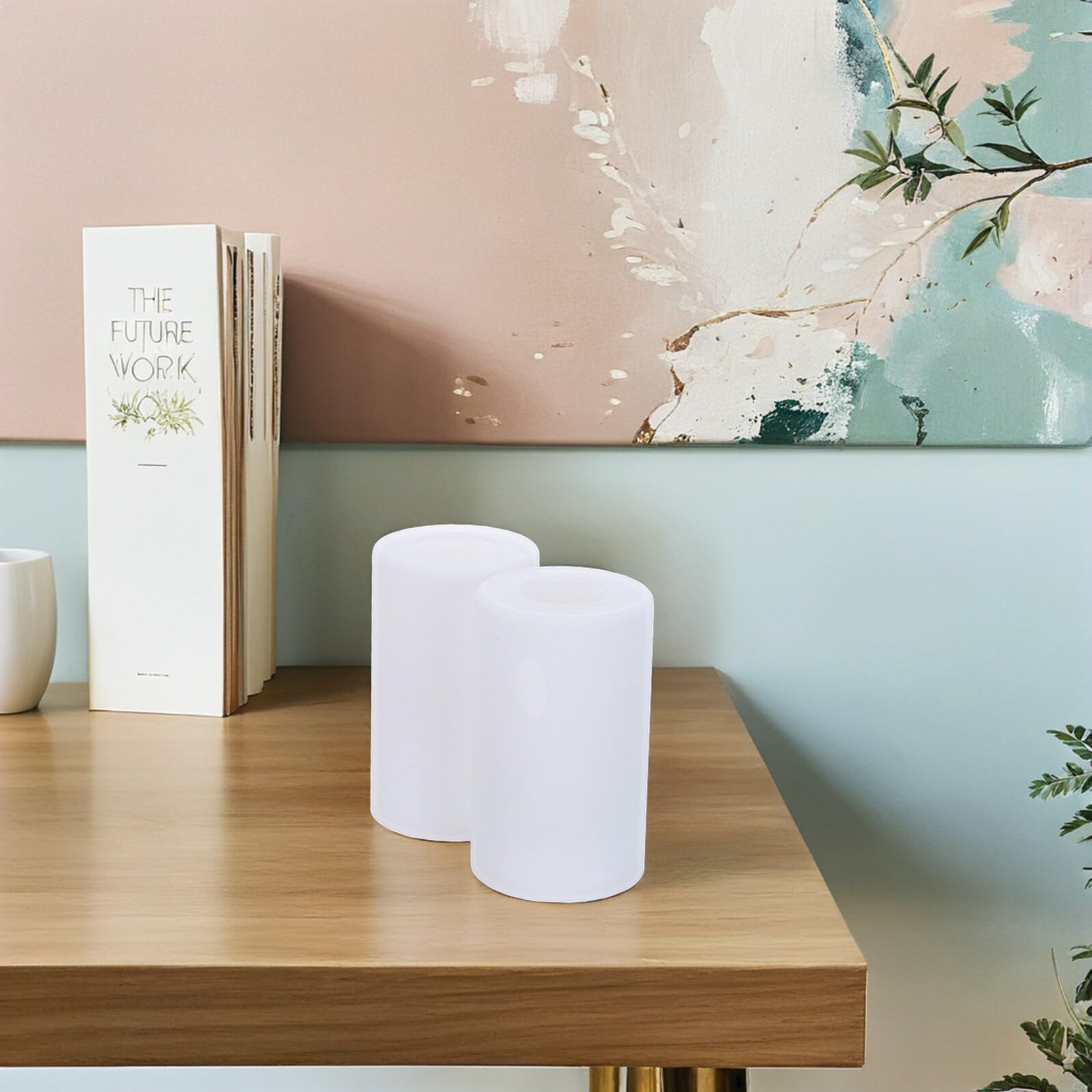 2pezzi Paralume in Vetro Bianco Cilindrico Altezza per Lampade da Terra da Toeletta Lampade da Tavolo