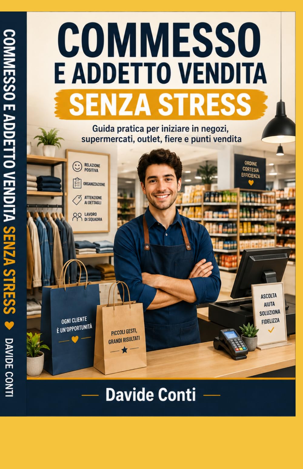 Commesso e Addetto Vendita Senza Stress: Guida pratica per iniziare in negozi, supermercati, outlet, fiere e punti vendita, gestire clienti, cassa, magazzino, turni, colloquio, prova di lavoro e primi