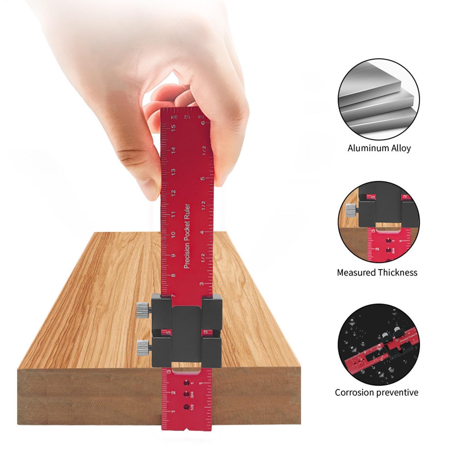 Règle De Menuisier 3 pièces en d'aluminium outil précis avec butée